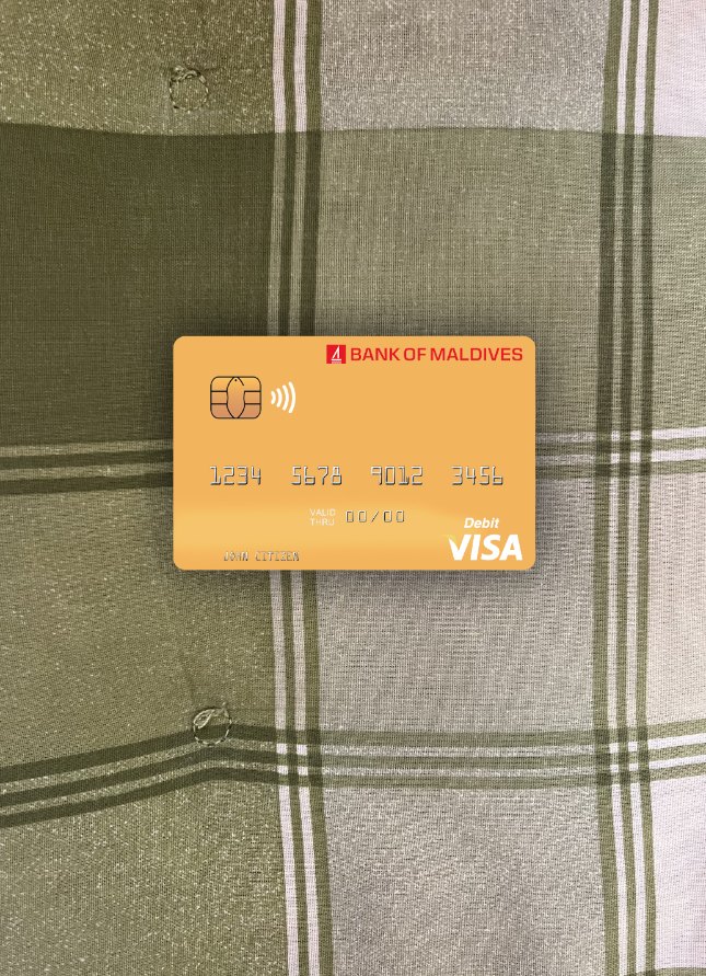 Download Maldives Bank of Maldives visa debit card photolook front Photoshop template